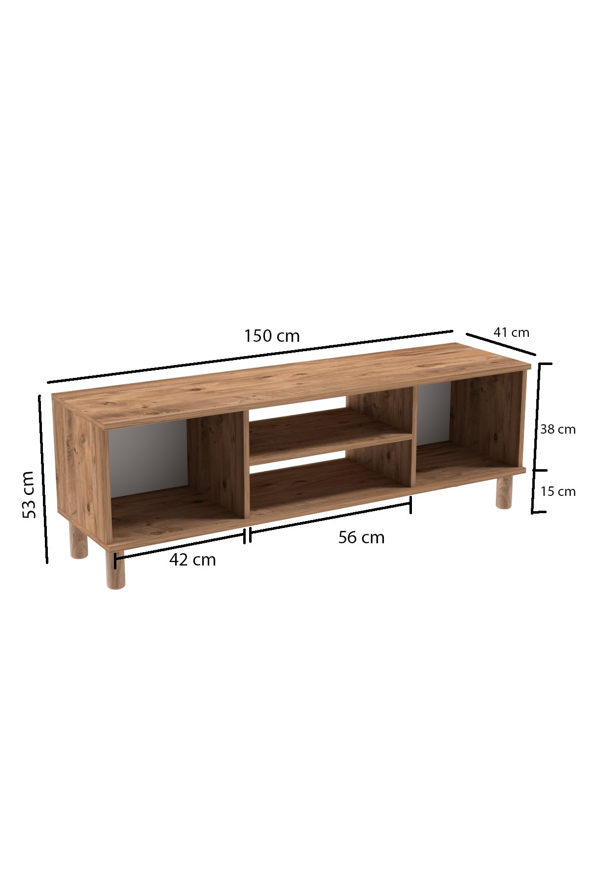 BOHEM TV ÜNİTESİ 150 CM N ÇİZGİLİ MDF KAPAK - Görsel 6