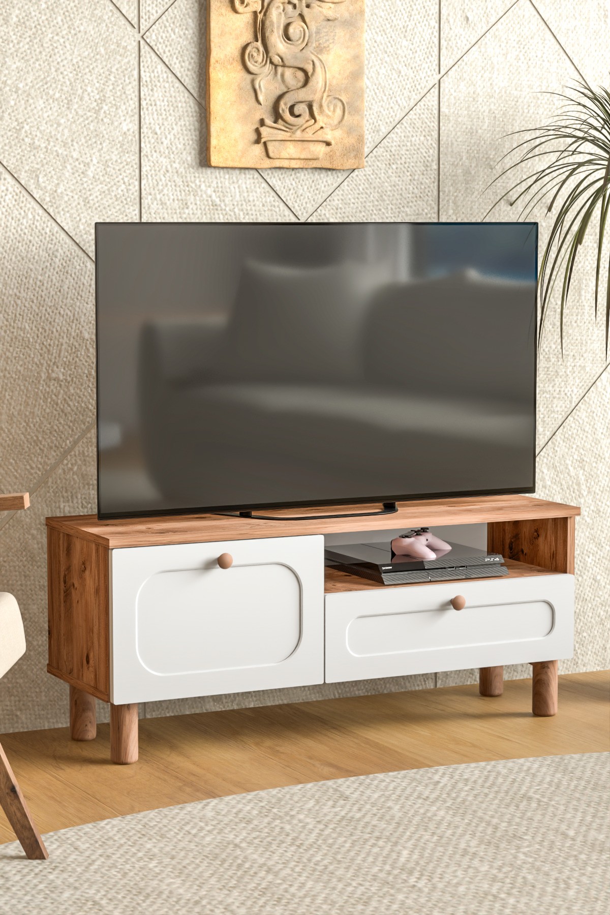 BOHEM TV ÜNİTESİ 105 CM MDF KAPAK - Görsel 4