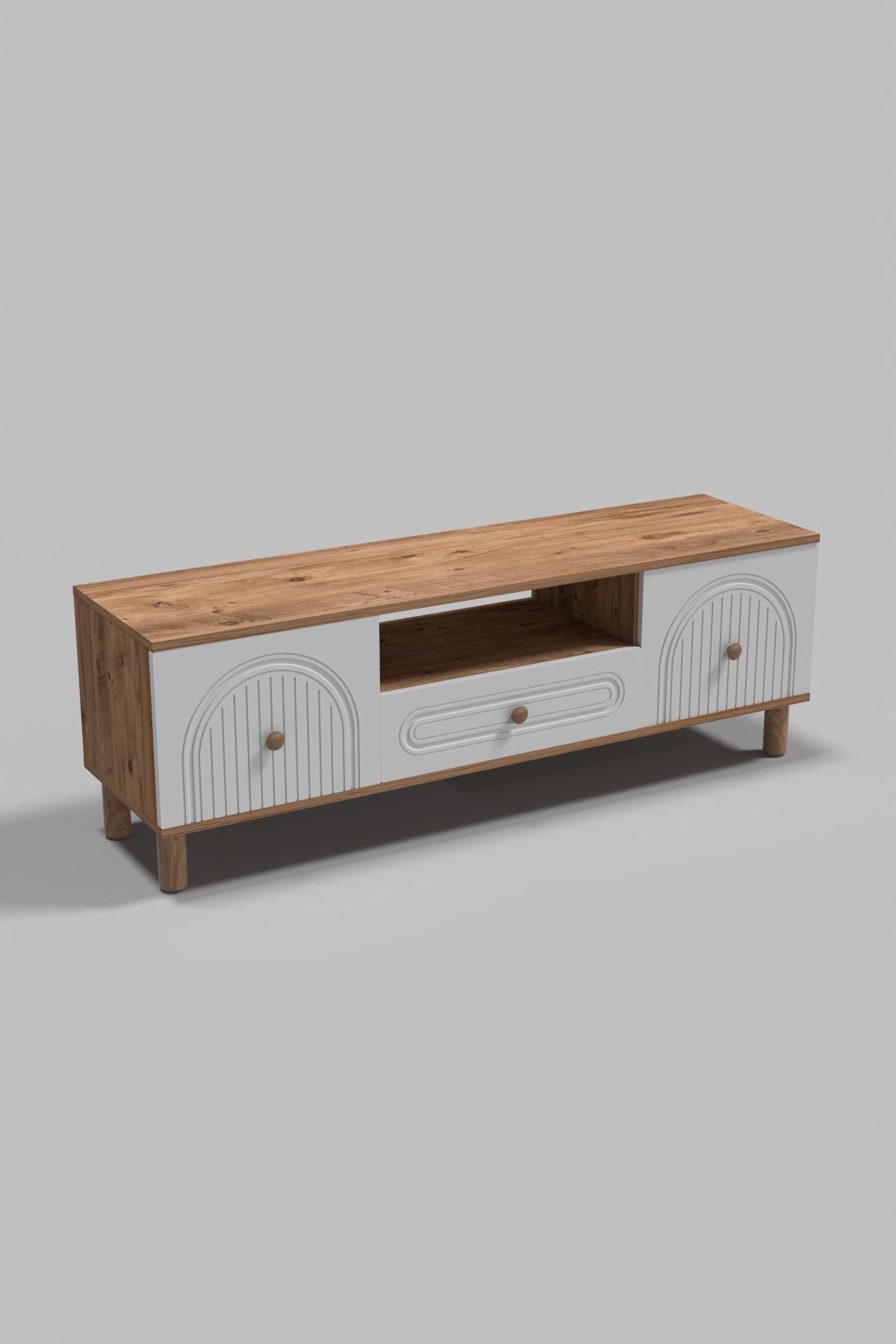 BOHEM TV ÜNİTESİ 150 CM N ÇİZGİLİ MDF KAPAK - Görsel 4
